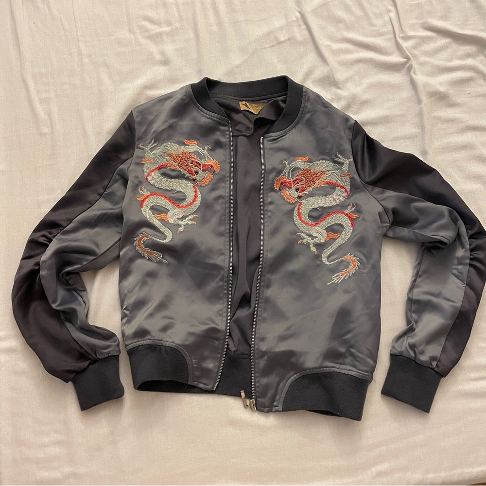 LF Katsumi Satin Embroidered Bomber Jacket - Picture 2 of 7